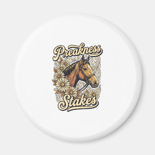 Preakness Stakes Vintage-Pferd-Blumen-Renn-Design Magnet