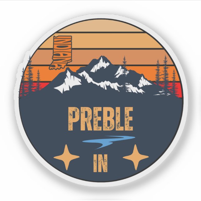 Preble, Indiana Aufkleber (Vorderseite)