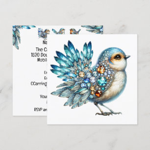 Précieux Bling Oiseaux Thème Invitation