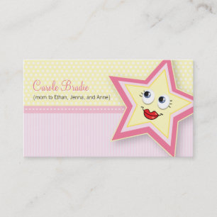 Precieux Star Maman Card Baby Pink Carte de visite