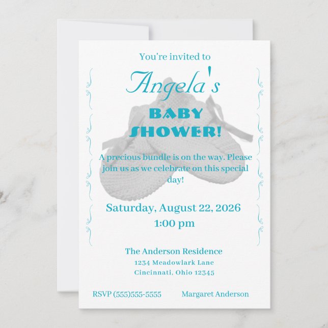 Precious Bundle Boy Baby Shower Invitation (Devant)