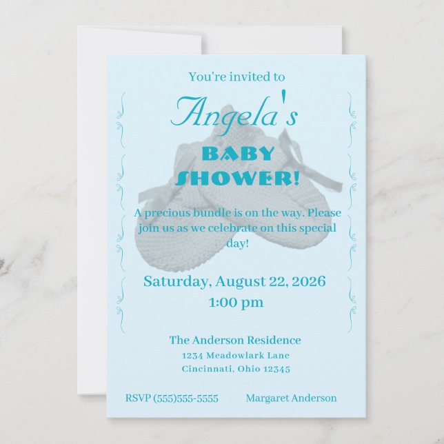 Precious Bundle Boy Baby Shower Invitation Einladung (Vorderseite)