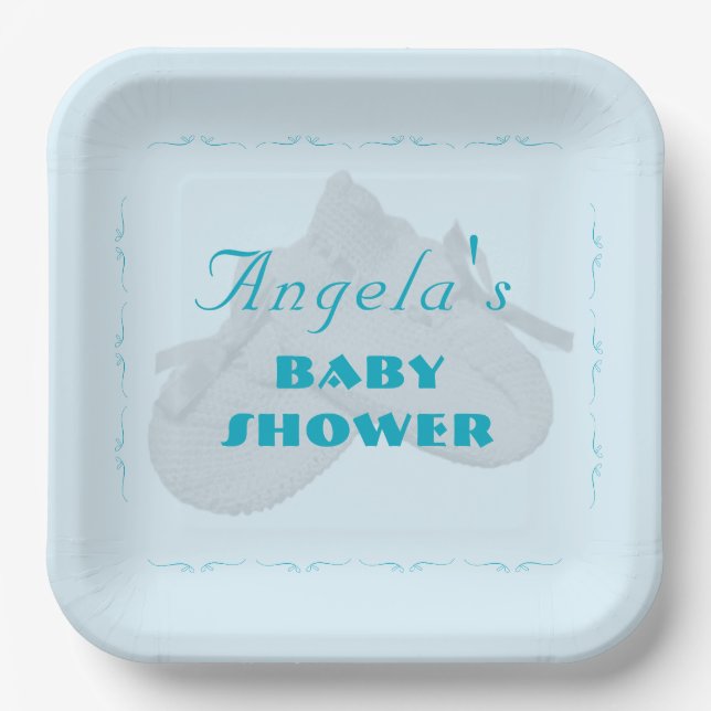 Precious Bundle Boy Baby Shower  Pappteller (Vorderseite)