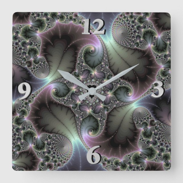Precious Spiral Quadratische Wanduhr (Vorderseite)