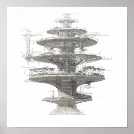 Precision Engineering Art: Hydroponic Helix System Poster