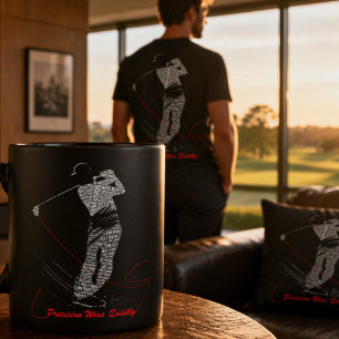 Precision siegt leise Golf-Wortkunst Kaffeetasse