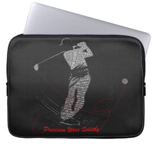 Precision siegt leise Golf Wortkunst Laptopschutzhülle