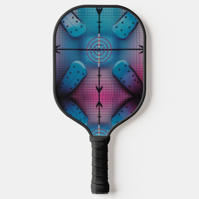 Precision Target Aqua Dot Grid Pro Pickleball  Schläger (Vorderseite)
