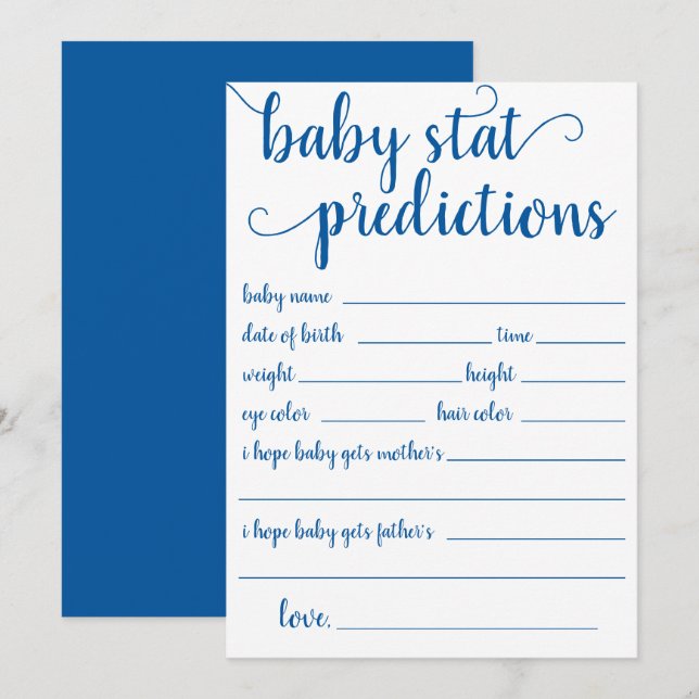 Prédiction bleue simple | Carte de conservation Ce (Devant / Derrière)