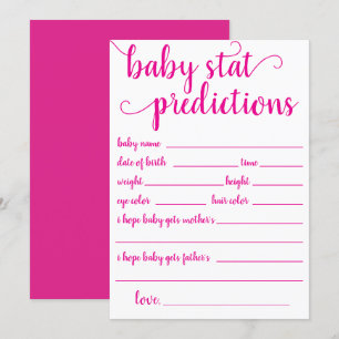 Prédiction rose à chaud simple Carte Magenta Kee