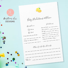 Predictions & Advice Lemon Baby Shower Game