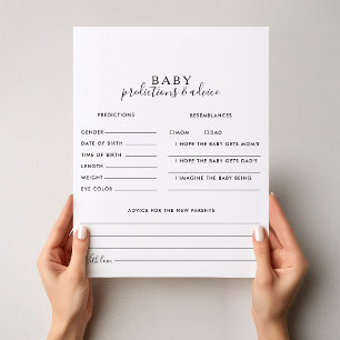 Prédictions minimalistes pour bébé et cartes de co