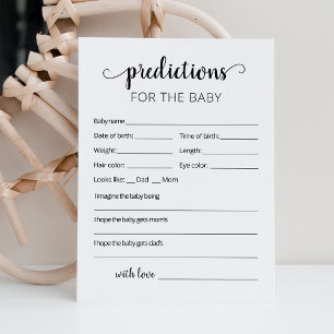 Prédictions pour la carte de Baby shower partie