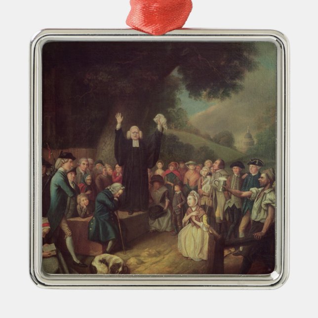 Predigen Georges Whitefield Silbernes Ornament (Vorne)