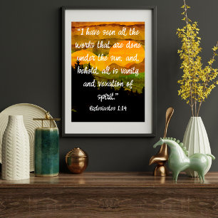 Prediger 1:14 KJV Alles Eitelkeit Berg Sonnenunter Poster