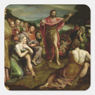 Predigt von Johannes der Baptist Quadratischer Aufkleber