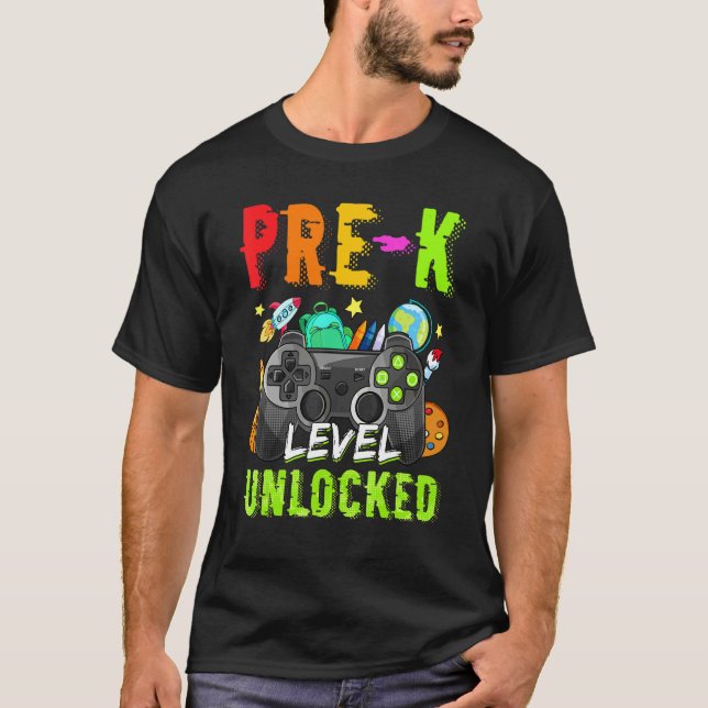 Predlevel uncked to school Pre-K Student V T-Shirt (Vorderseite)