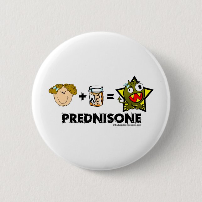 Prednison-Monster Button (Vorderseite)
