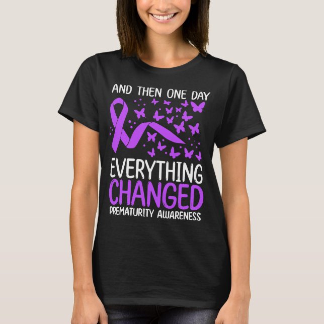 Preemie Warrior Ribbon kämpfen Frühreife Bewusstse T-Shirt (Vorderseite)