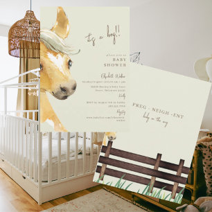 Preg-neigh-ent Horse Es ist eine Baby-Dusche Einladung