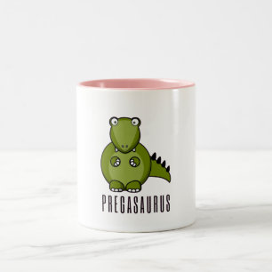 Pregasaurus  Gefälliges Geschenk für Schwangerscha Zweifarbige Tasse