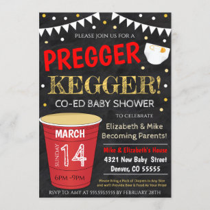 Pregger Kegger Babydusche Einladung