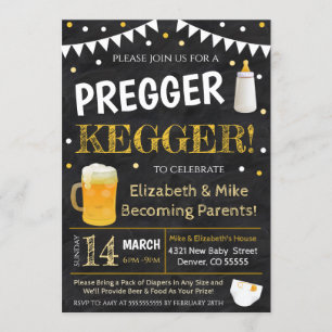 Pregger Kegger Babydusche Einladung