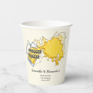 Pregger Kegger Beer Watercolor Co-ED Kinderdusche Pappbecher