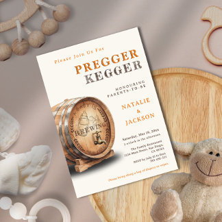 Pregger Kegger Gender Neutral Coed Baby Shower Einladung