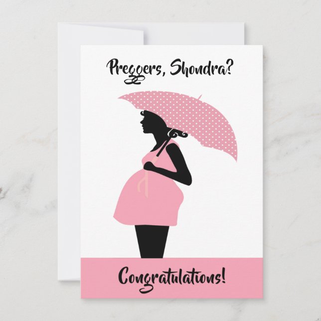 Preggers Custom Congratulations Card Einladung (Vorderseite)