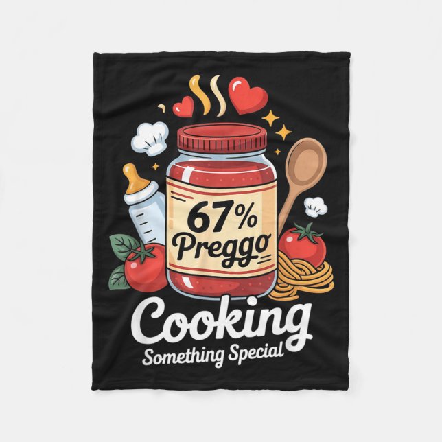Preggo Sauce Pasta Pregnancy Announcement Funny 67 Fleecedecke (Vorderseite)