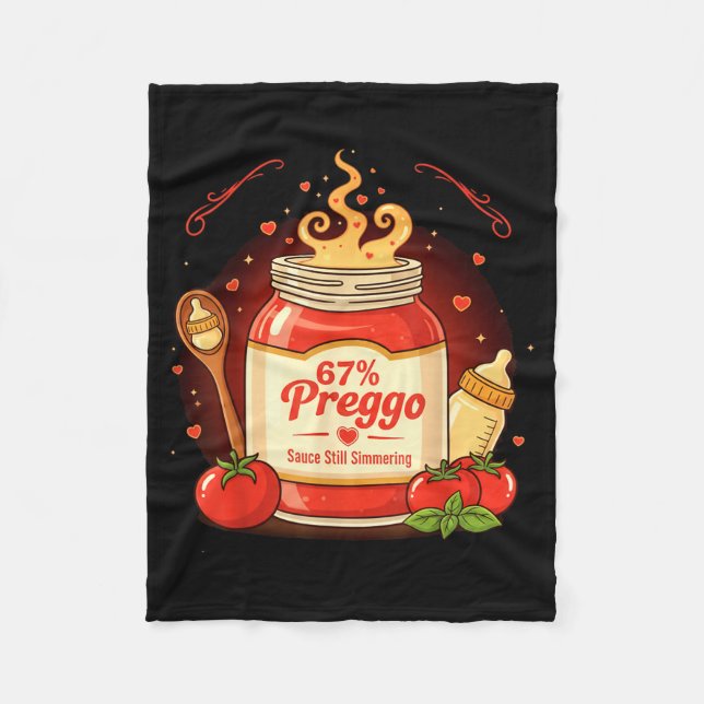 Preggo Sauce Pasta Pregnancy Announcement Funny 67 Fleecedecke (Vorderseite)