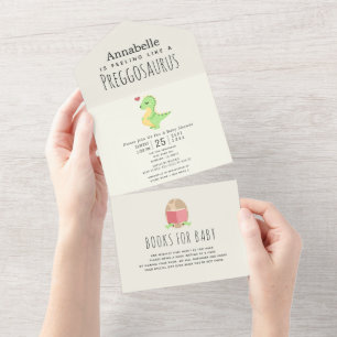 Preggosaurus Niedlich Funny Dinosaur Babydusche All In One Einladung