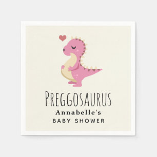 Preggosaurus Süße Dinosaurier-Mädchen-Babyparty Serviette