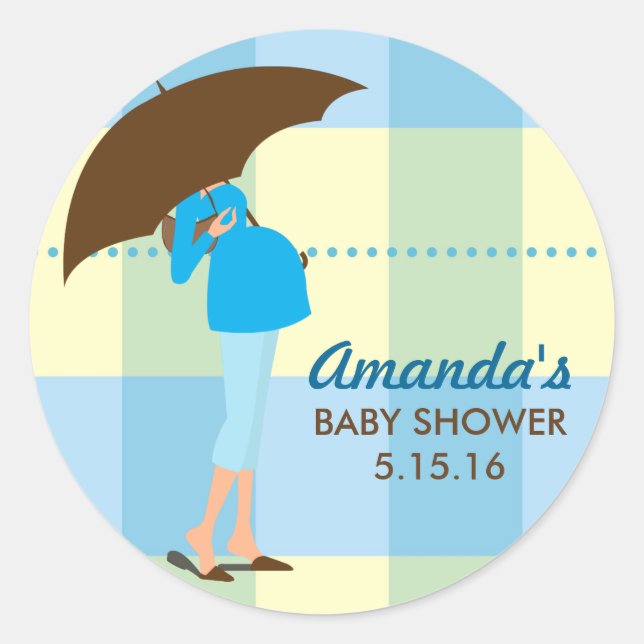 Preggy Mommy Baby Duschkleber Runder Aufkleber (Vorderseite)