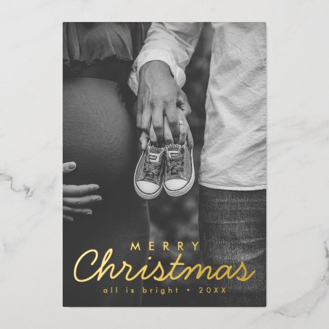 Pregnancy Ankündigung Weihnachts Grußkarte (Vorderseite)