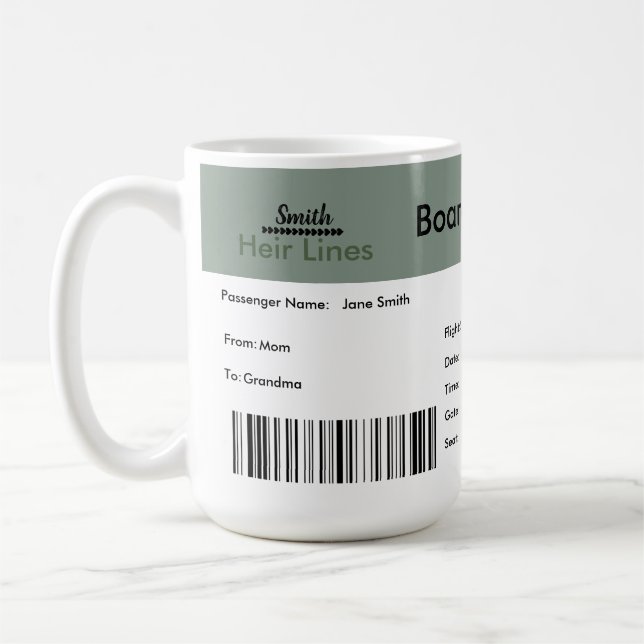 Pregnancy Announcement Airline Ticket neutral Kaffeetasse (Links)