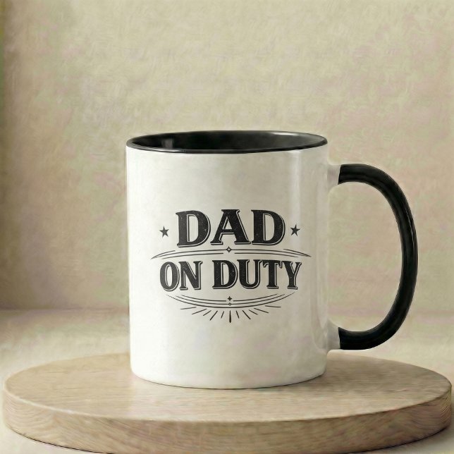 Pregnancy Announcement Gift Dad On Duty Tasse (Pregnancy Announcement Gift Dad On Duty Mug)
