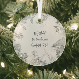 Pregnancy Announcement Grandparents Due Date Ornament Aus Glas