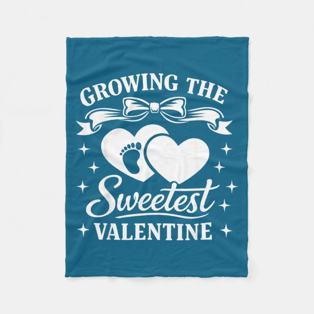 Pregnancy Announcement Growing The Sweetest Valent Fleecedecke (Vorderseite)