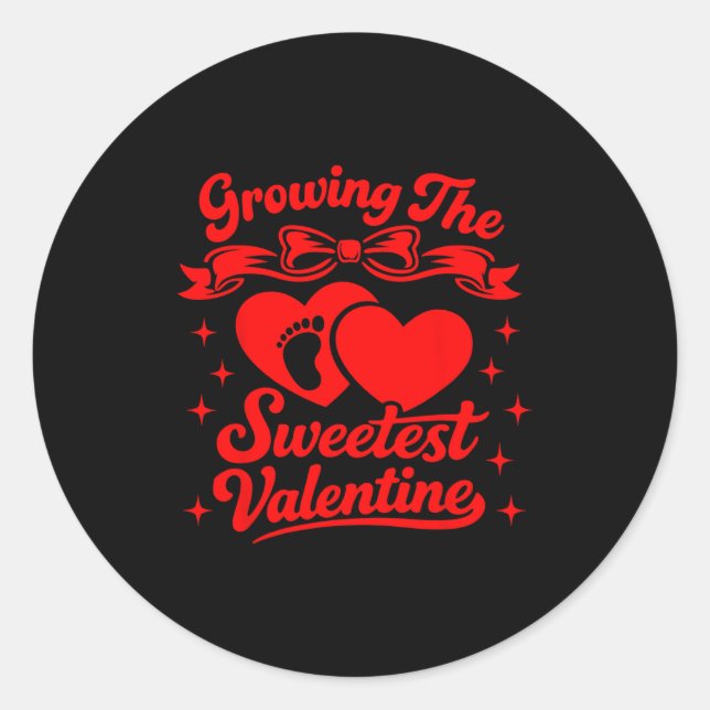 Pregnancy Announcement Growing The Sweetest Valent Runder Aufkleber (Vorderseite)