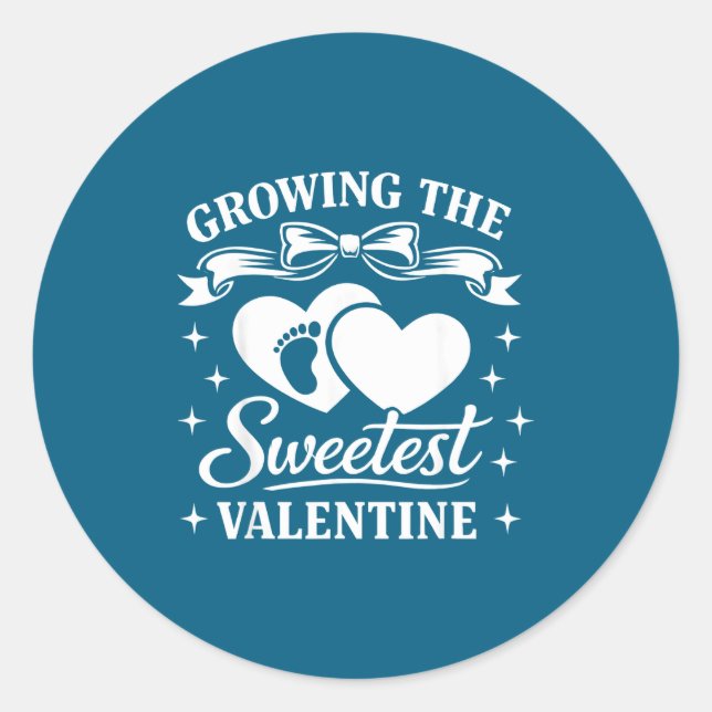 Pregnancy Announcement Growing The Sweetest Valent Runder Aufkleber (Vorderseite)