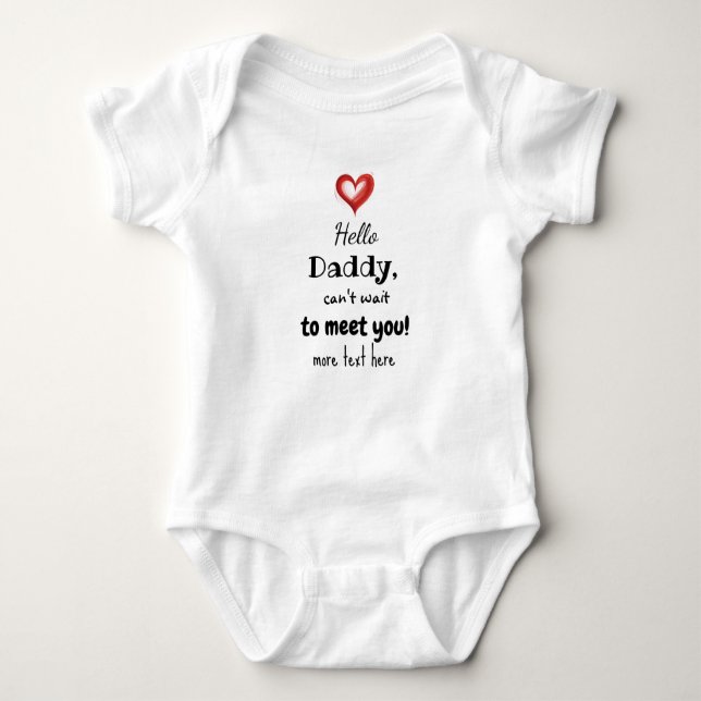 Pregnancy Announcement Idea for Dad, Custom Text  Baby Strampler (Vorderseite)