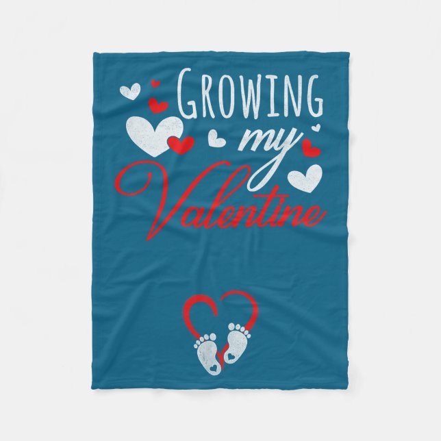 Pregnancy Announcement New Mom Growing My Valentin Fleecedecke (Vorderseite)