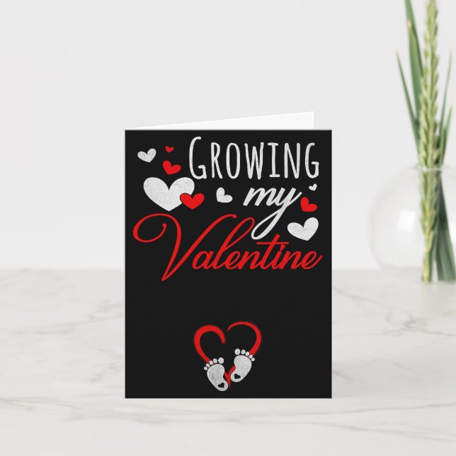 Pregnancy Announcement New Mom Growing My Valentin Karte (Vorderseite)