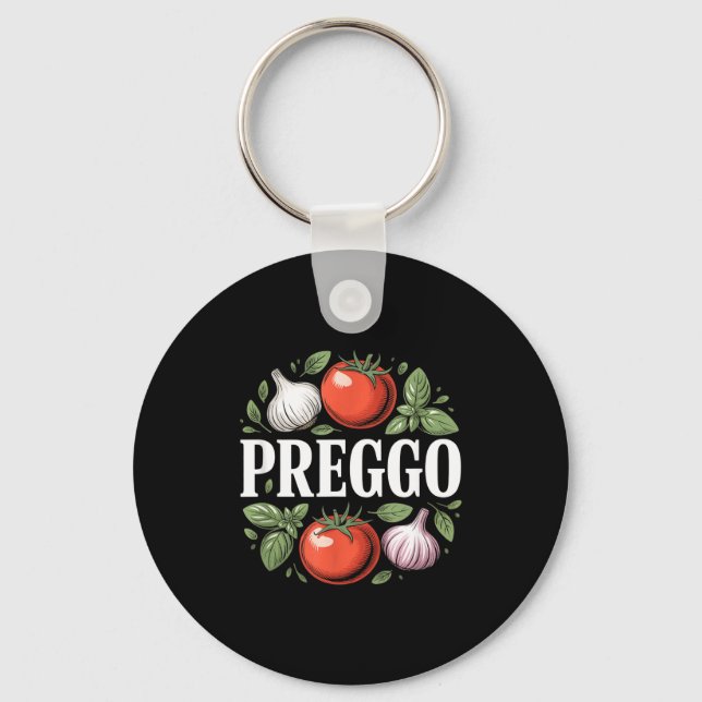 Pregnancy Announcement Prego Pasta Sauce Funny Pre Schlüsselanhänger (Vorderseite)