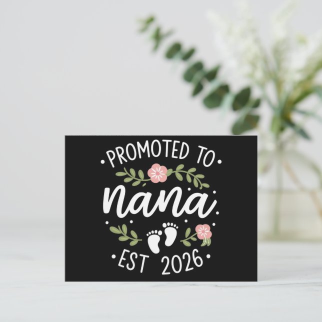 Pregnancy Announcement Promoted to Nana 2026  Ankündigungspostkarte (Stehend Vorderseite)
