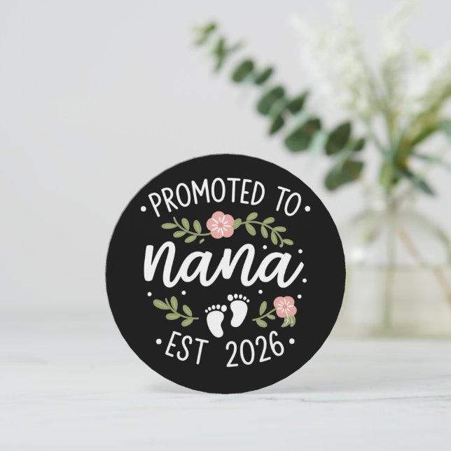 Pregnancy Announcement Promoted to Nana 2026  Einladung (Stehend Vorderseite)