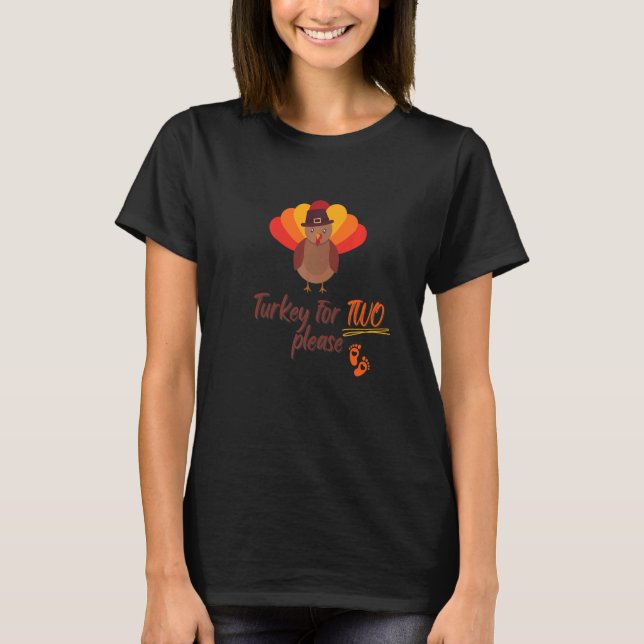 Pregnancy announcement Thanksgiving turkey baby pr T-Shirt (Vorderseite)