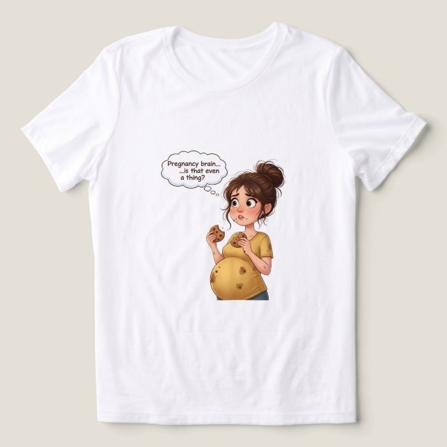 “Pregnancy Brain Funny T-Shirt | Cute Maternity Tri-Blend Shirt (Design Vorderseite)